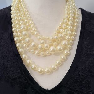 J. Crew Multi Strand Faux Pearl Necklace